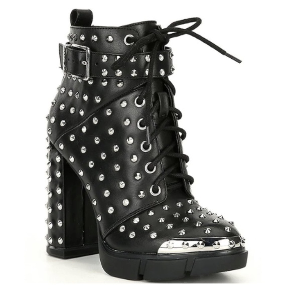 Gianni Bini Shoes - Gianni Bini Rhiannen Studded Chunky Lug Sole Booties